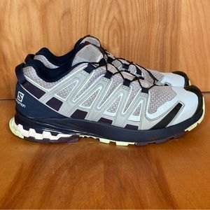 Womens 7 Salomon XA Pro 3D V8 Trail Athletic Shoes Grey Blue SEF0400